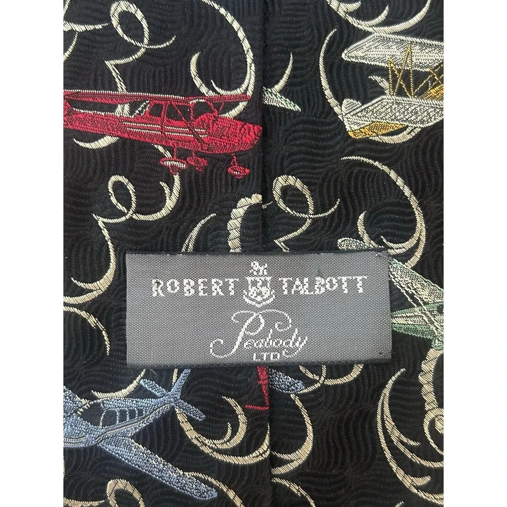 Vintage‎ Robert Talbot Peabody LTD Silk Tie Airplanes Aviation Novelty Luxury
